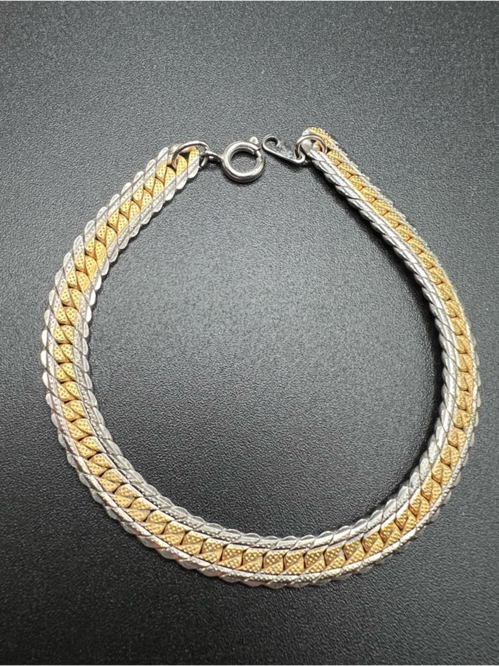 Vintage 7-inch Gold and Silver Tone Bracelet